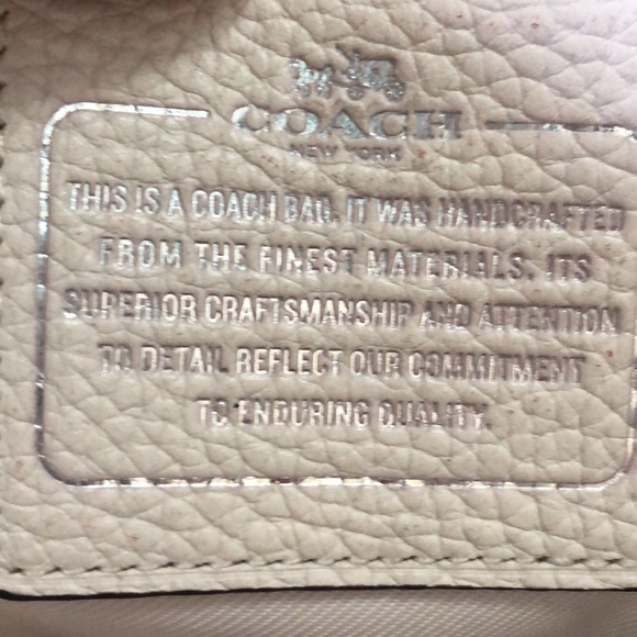 Coach Dakota Rivets Flap Top Chalk Leather Bag - Picture 10 of 12